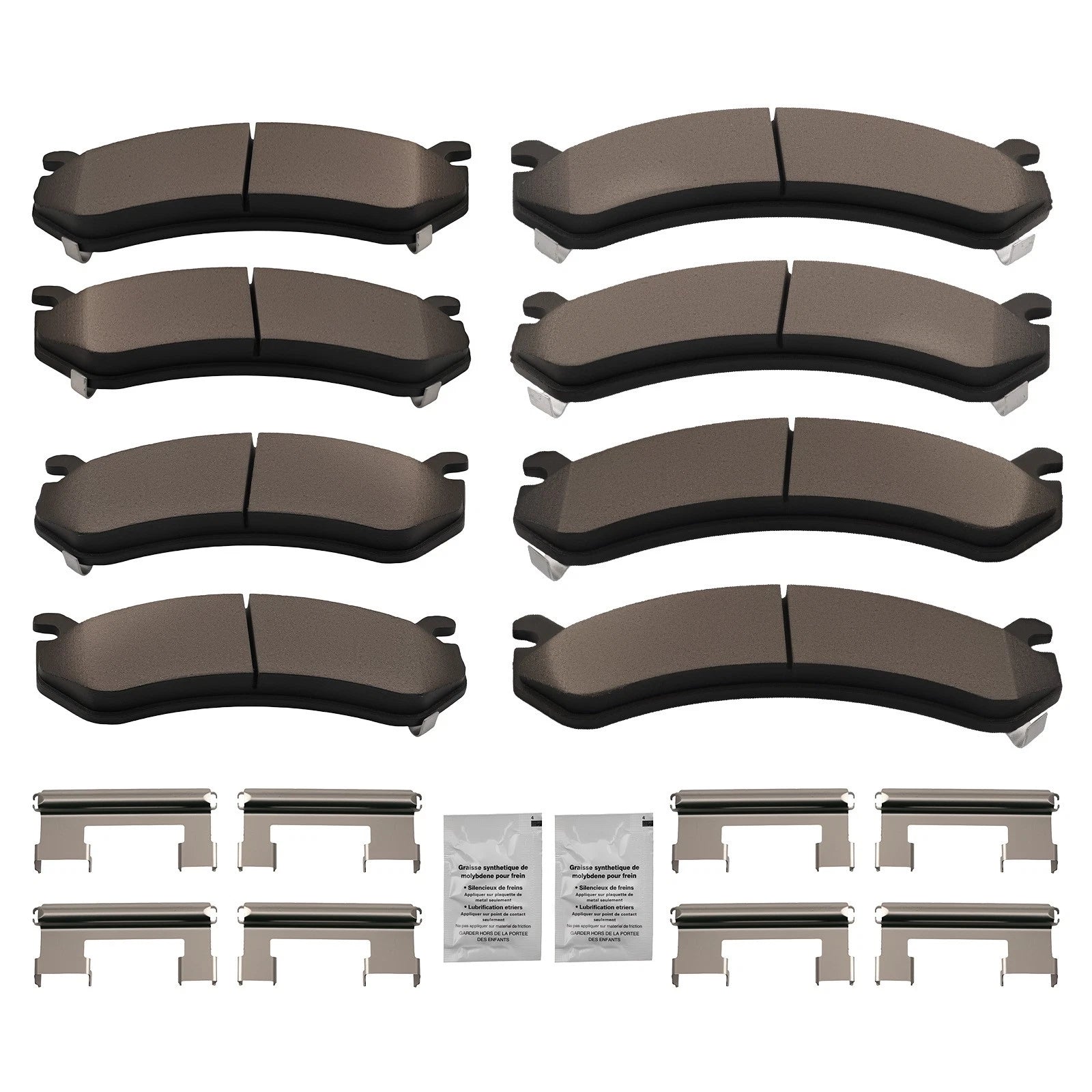 8pcs Ceramic Brake Pads Kit for Hummer H2 (2003–2009) GMC Sierra Yukon