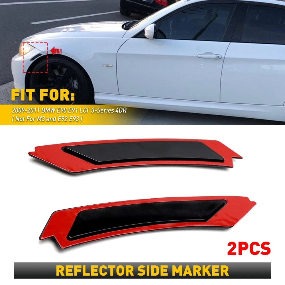 Amber Front Bumper Reflector Side Marker Lights for BMW E90 E91 (2009–2011)