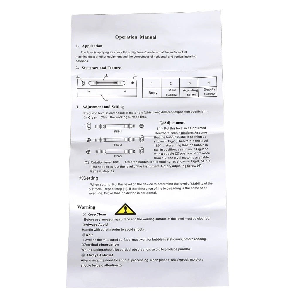 Precision Level for Machinist Tool 300mm (Fitted Box)