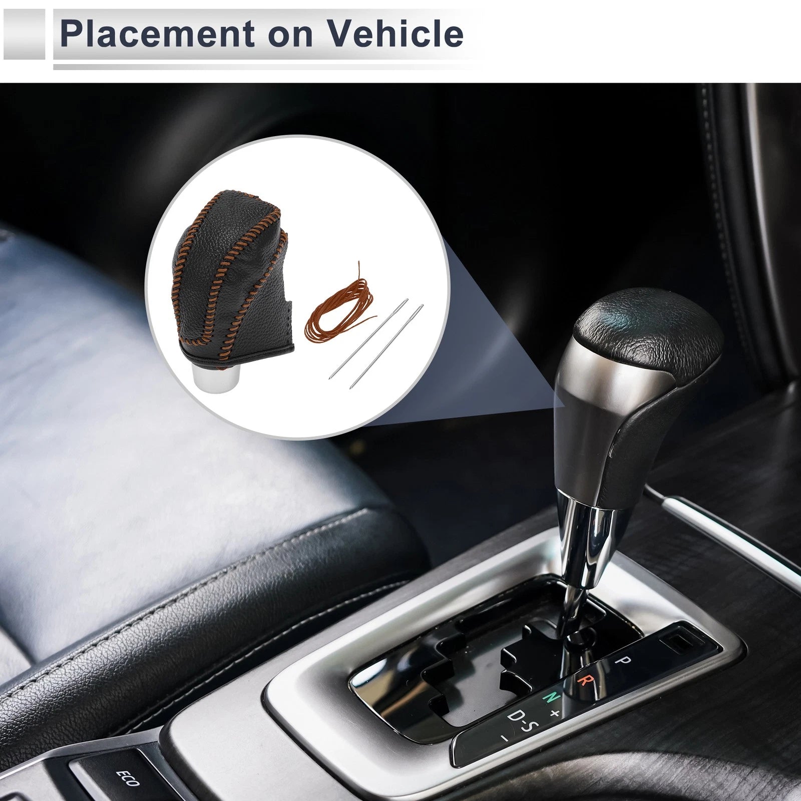 1 Pc Gear Shift Knob Cover for Subaru Impreza (2017–2023) Pebbled Black Brown
