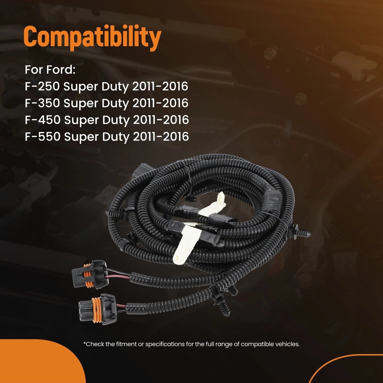 Fog Lamp Wiring Harness for Ford F-250 F-350 F-450 F-550 (2011–2016) BC3Z-15A211-A