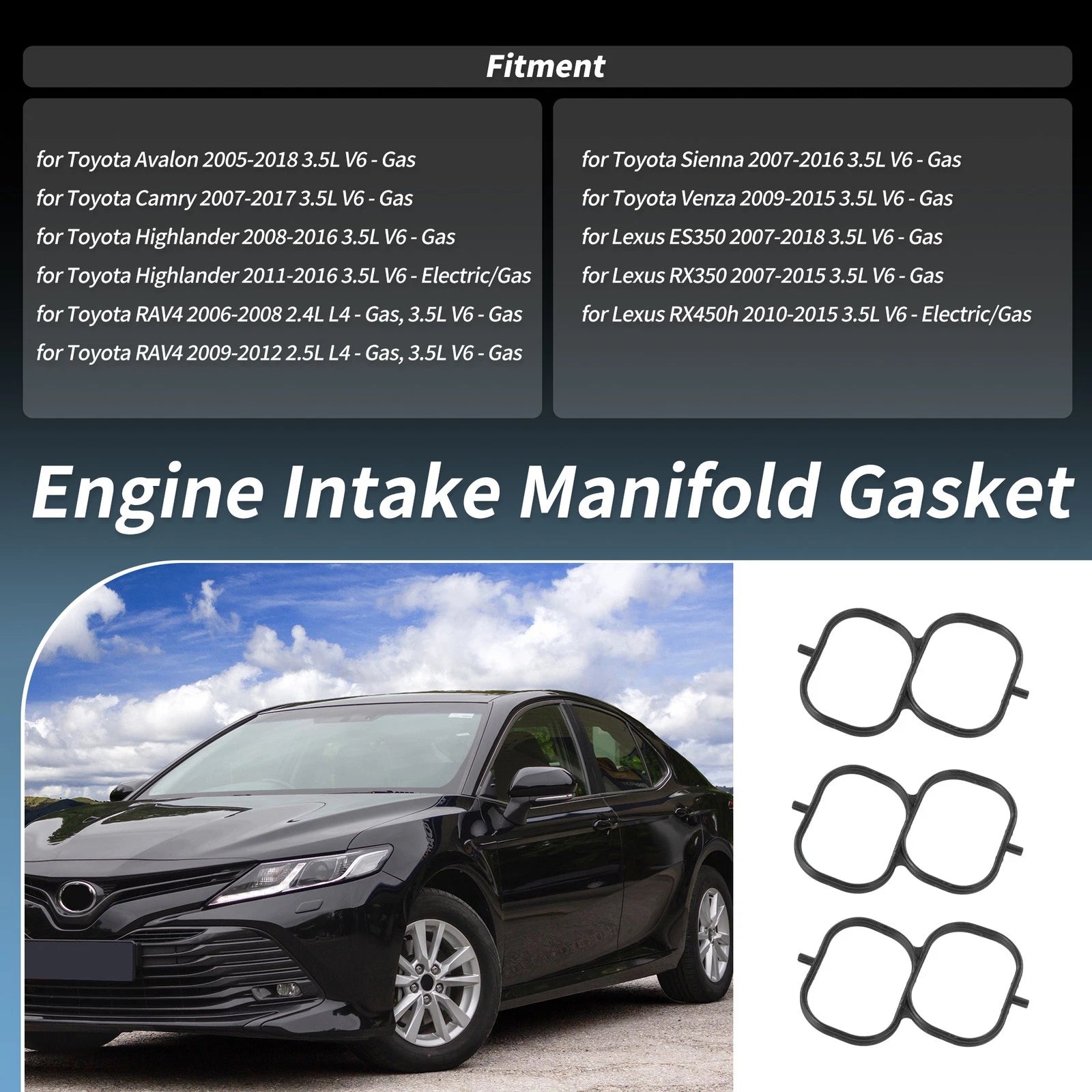 Upper Intake Plenum Gasket for Toyota Camry (2007–2017) 3.5L V6 No. 17176-0P020