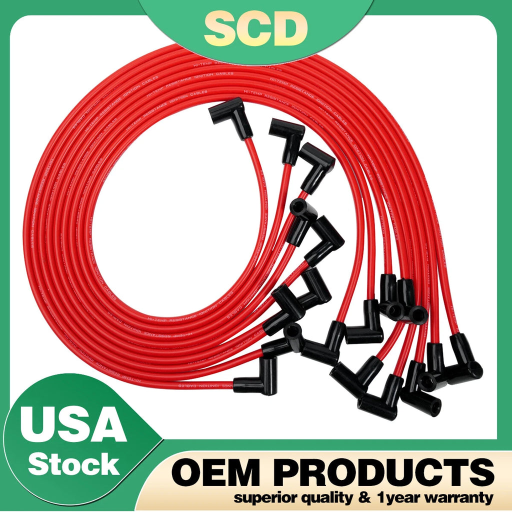 9X High Performance Red Wire Set for HEI SBC BBC 350 383 454 (No Years)