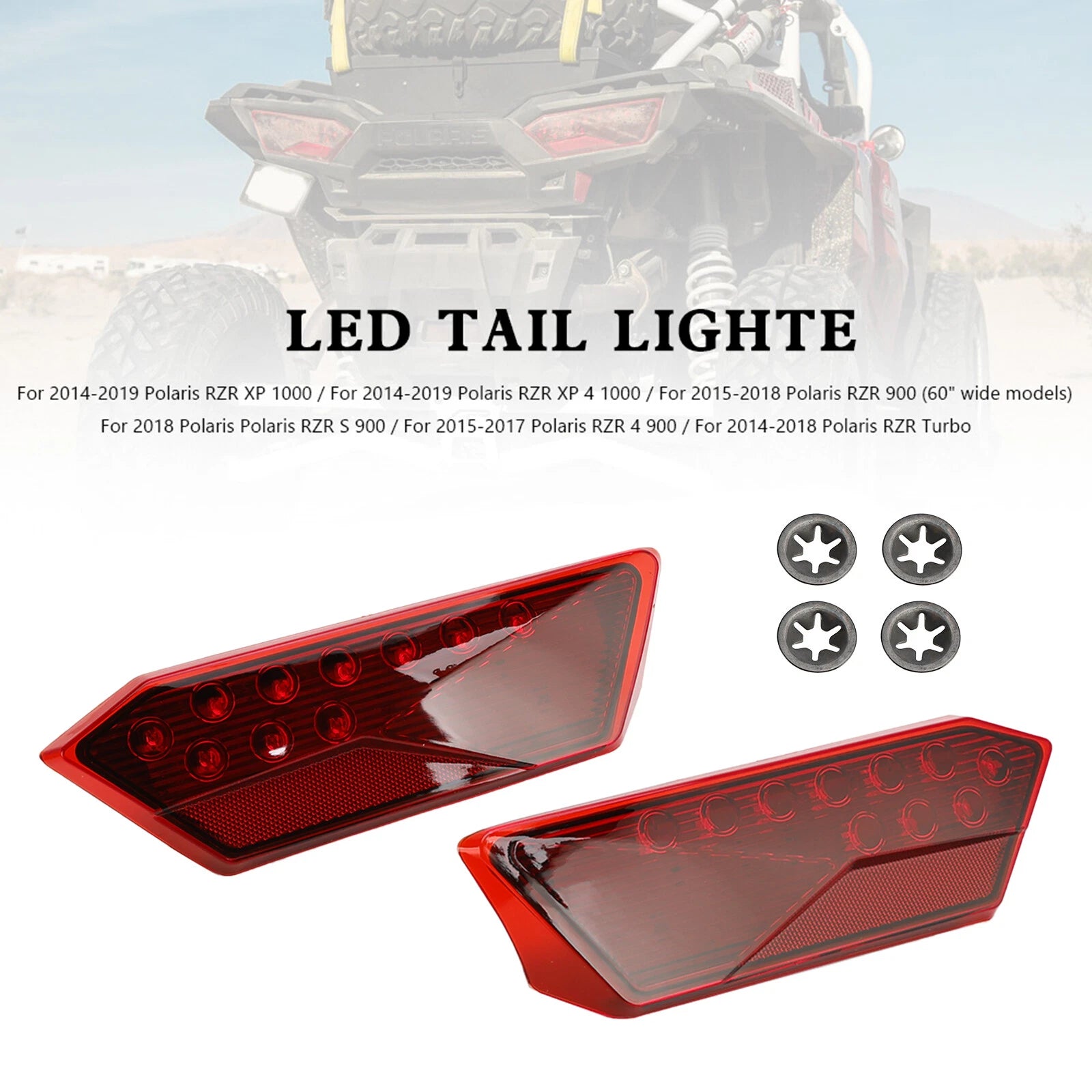 LED Tail Lights for Polaris RZR Turbo 1000 XP 900 S (2014–2020) 2412341 2412342