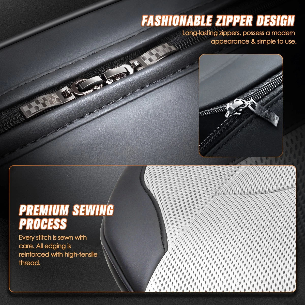 Front Row Bucket Seat Cover Protector for Universal Fit (Sport Series, Grey)