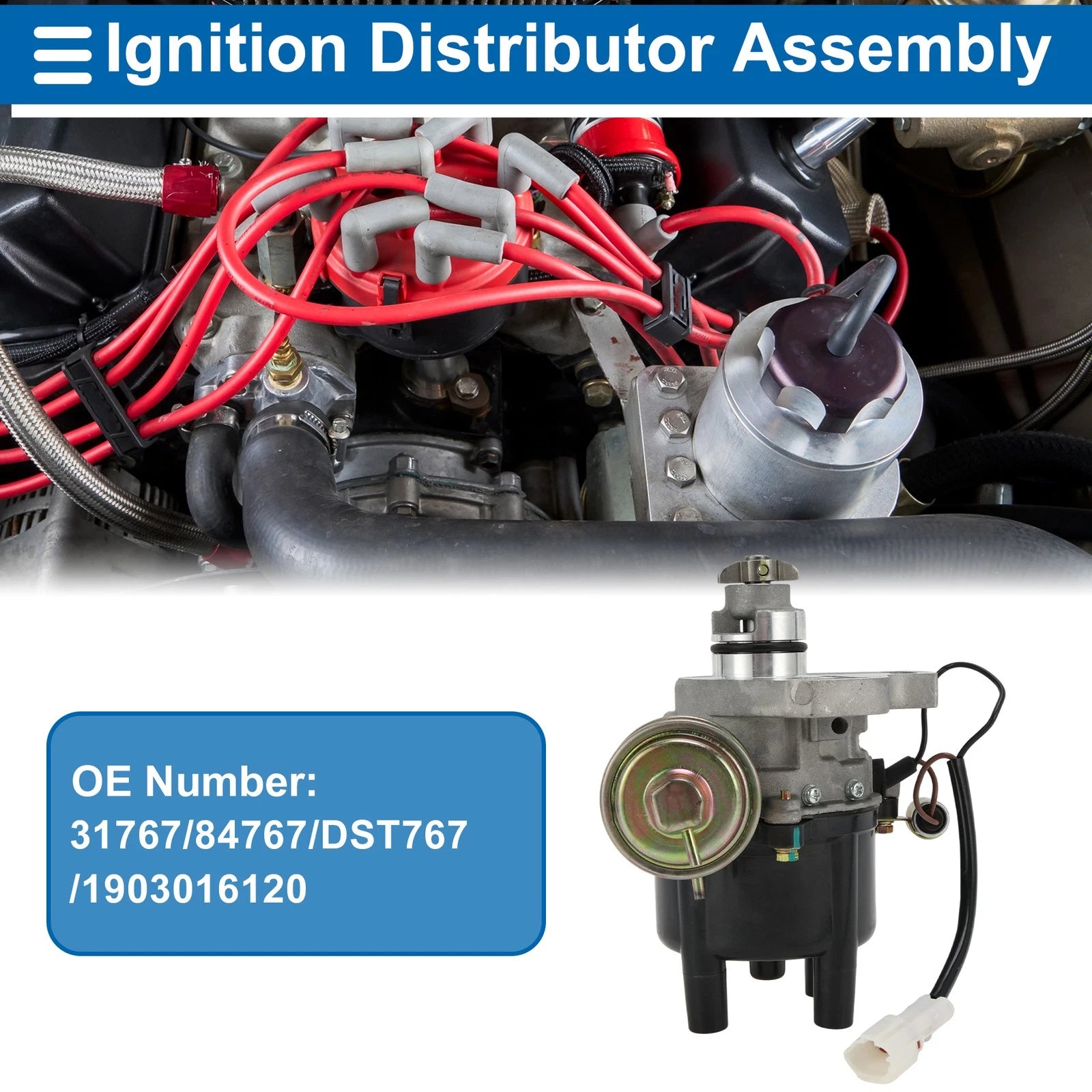 Ignition Distributor Assembly for Toyota Corolla L4 1.6L (1988) No. 31767/84767