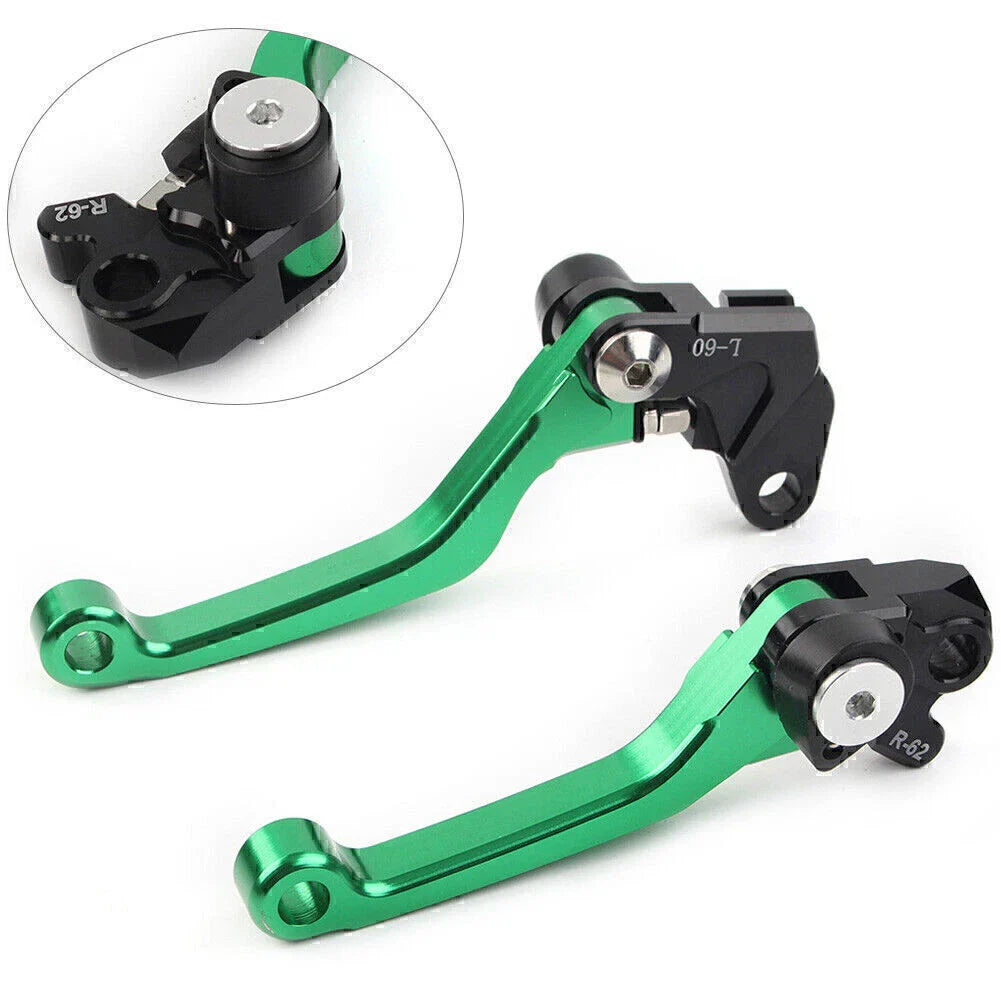 Green Pivot Brake Clutch Levers for Suzuki RM125 RM250 RM85 (2001-2008)