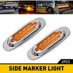 2X Amber LED Side Clearance Marker Lights for Universal Trucks/RVs (12V 24V)