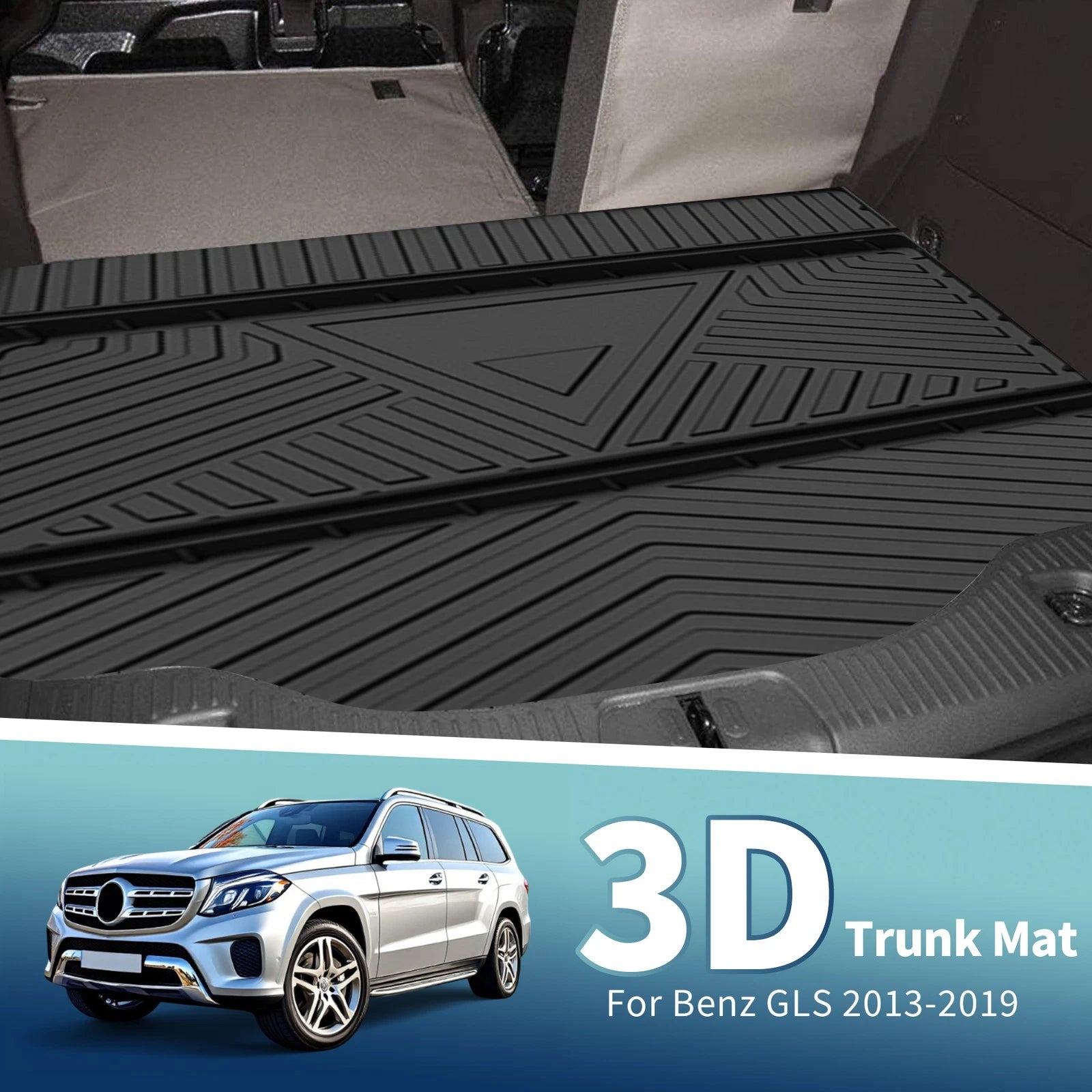 Flat Face Cargo Liner Rear Trunk Mat for Mercedes Benz GLS (2013–2019) TPE