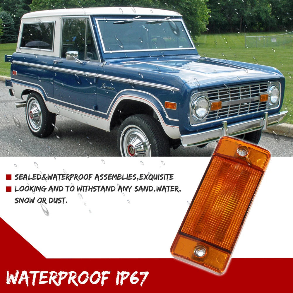 Front Side Marker Lights for Ford F-Series (1970–1972) Amber Lens