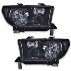 Set of 2 Black Shell Headlights for Toyota Tundra, Sequoia (2007–2017)