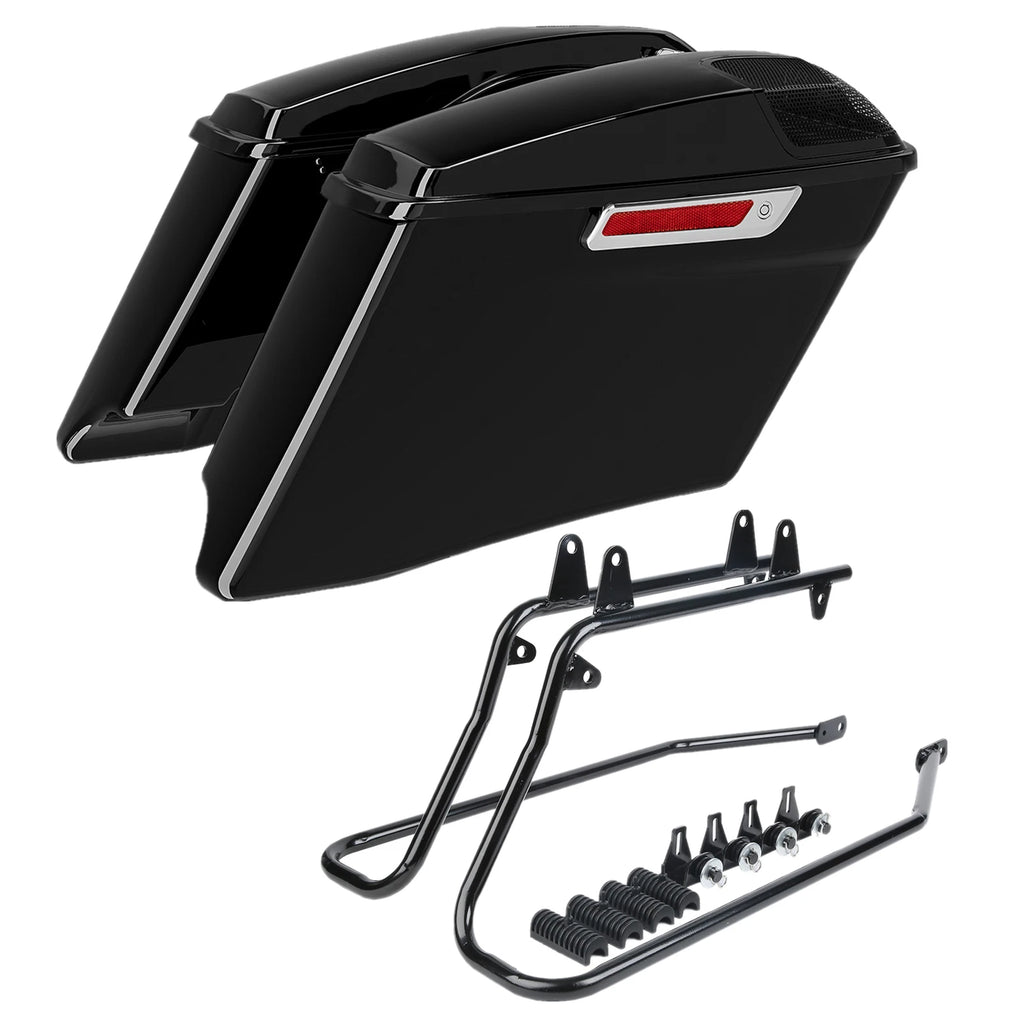 4" Hard Saddlebags & Conversion Brackets for Harley Heritage Softail (1984–2017)