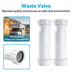 2Pcs Waterless Self Sealing Waste Valve Inline Trap for Caravan RV