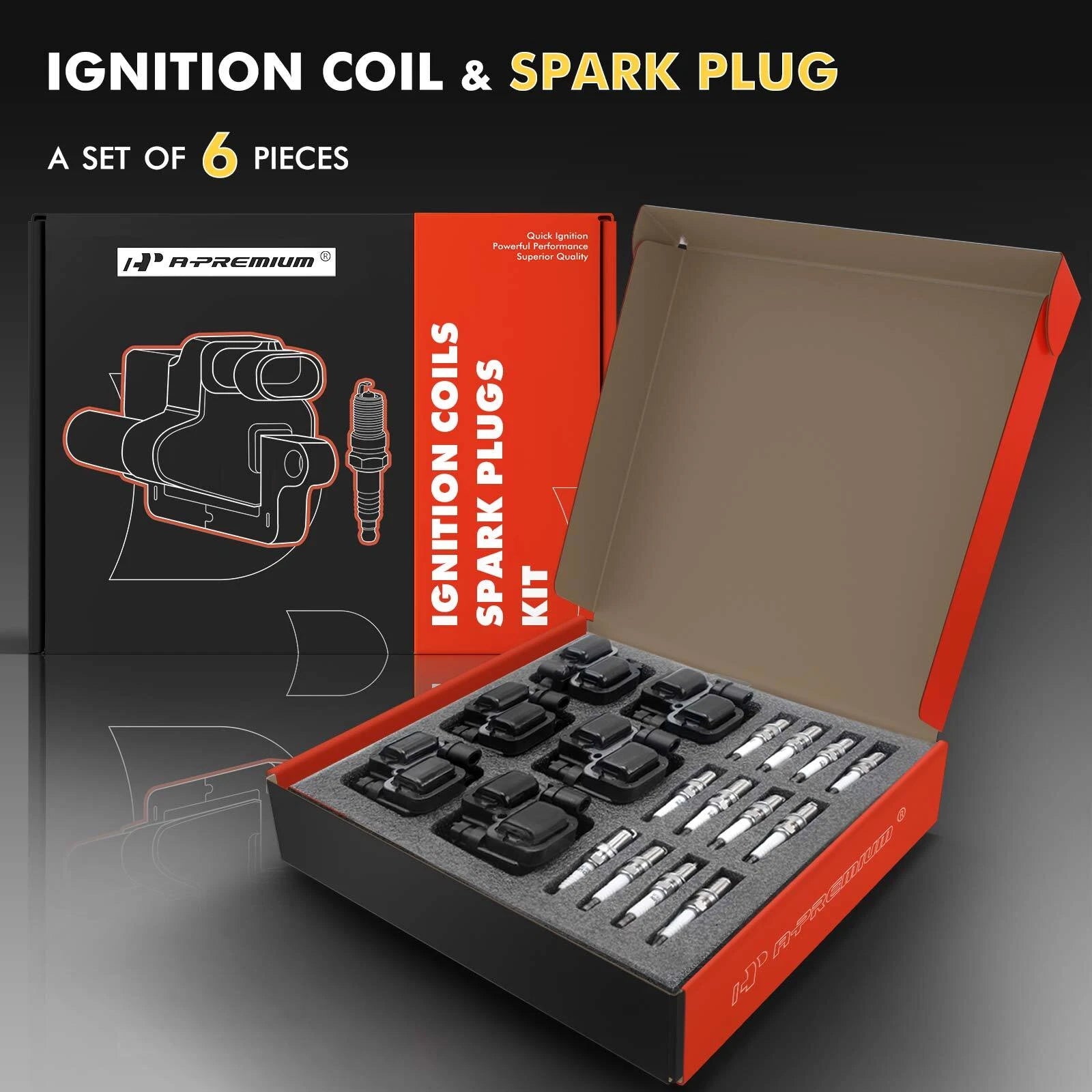 6X Ignition Coil & 12X Iridium Spark Plug for Mercedes-Benz W203 (2001–2007)