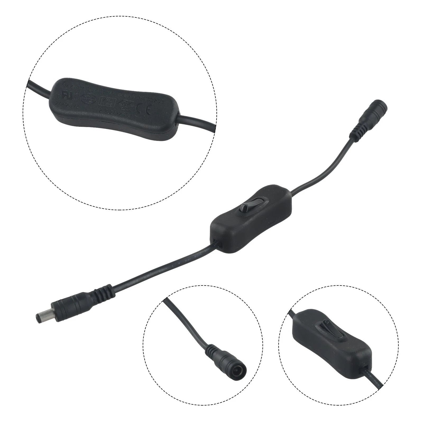 Rocker Switch 5.5x2.1mm 5V-24V for Automotive Applications