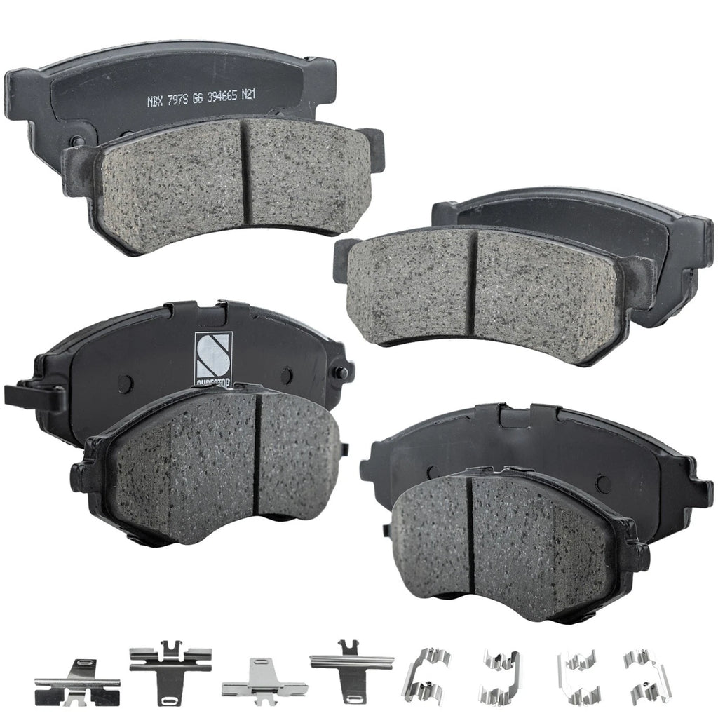Set of 4 Ceramic Brake Pads for Chevrolet Spark EV (2014–2016)