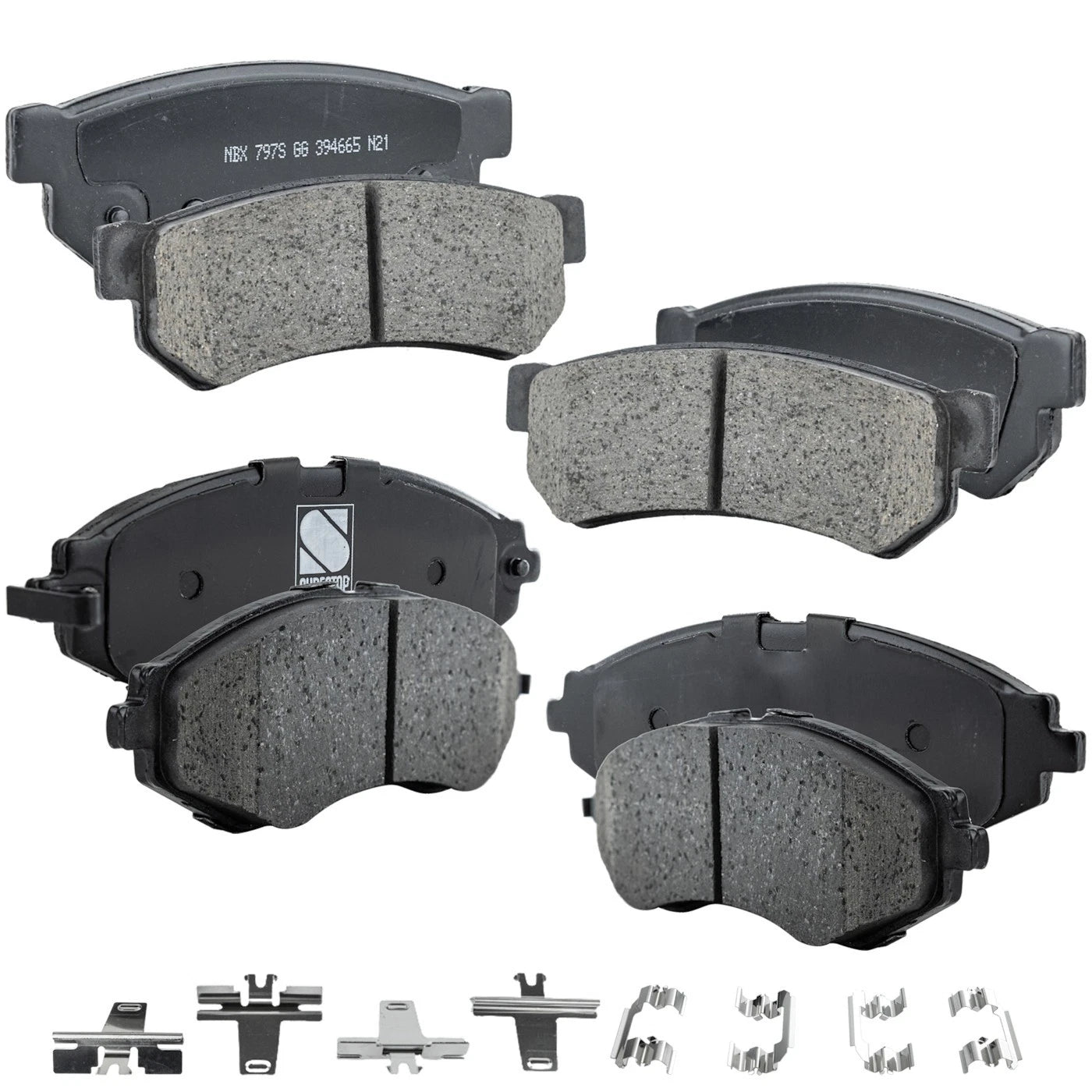Set of 4 Ceramic Brake Pads for Chevrolet Spark EV (2014–2016)