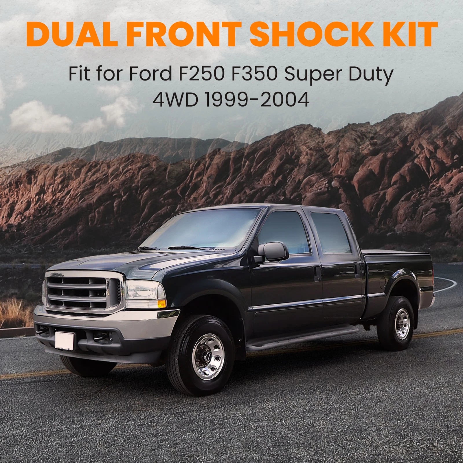 Dual Front Shock Mount Bracket Kit for Ford F-250/F-350 (1999–2004)