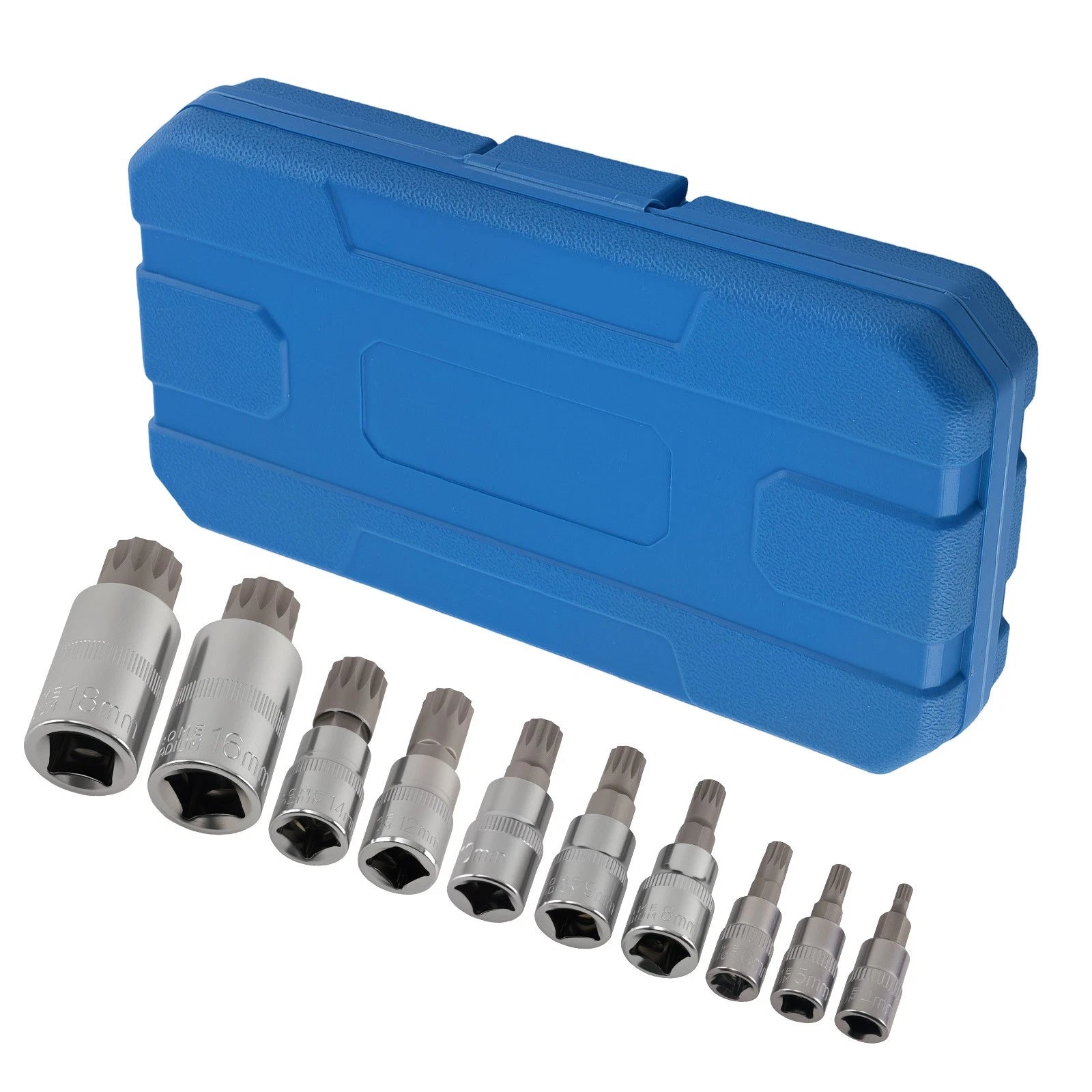 Set of 10 Triple Square Sockets M4-M18 for Automotive