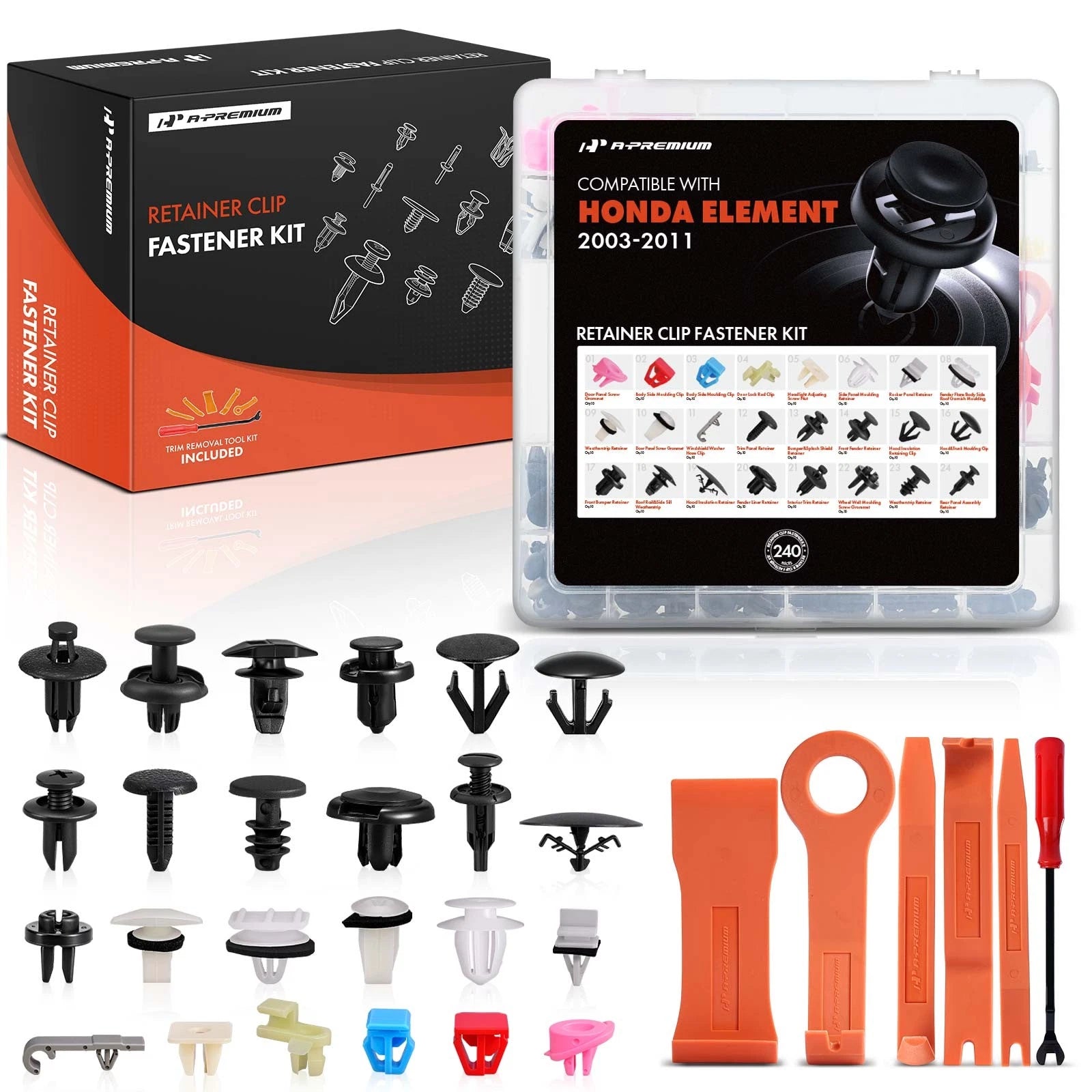 240Pcs Trim Clip Retainer Kit for Honda Element (2003–2011)