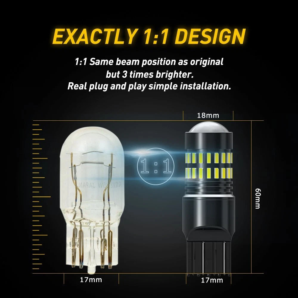 2X LED 6500K Reverse Backup Brake Tail Light Bulbs