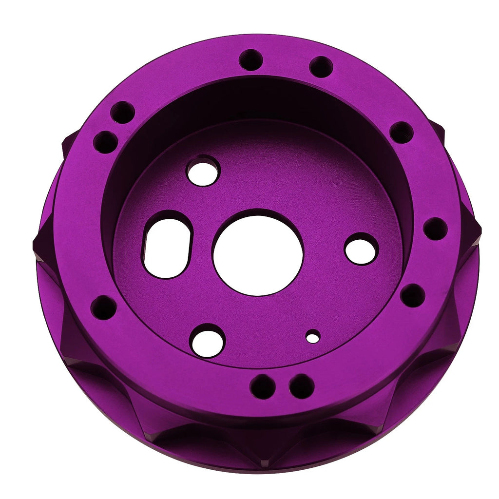 J2 6-Bolt Hub Adapter for Ford Fairlane Mustang (1965–1969) - Purple Aluminum