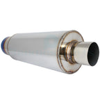 2.5" Inlet 4" Burnt Tip Chrome Stainless Exhaust Muffler Universal 19" Long