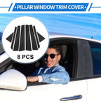 8 Pcs Black Door Pillar Window Trim for Hyundai Tucson (2016-2018)