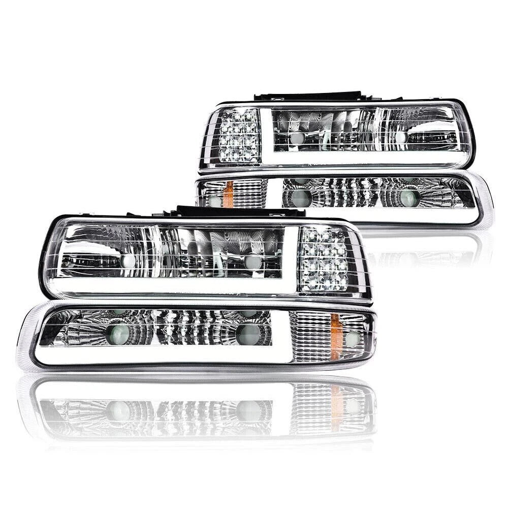 Amber LED DRL Headlights for Chevy Silverado, Tahoe (1999–2006)