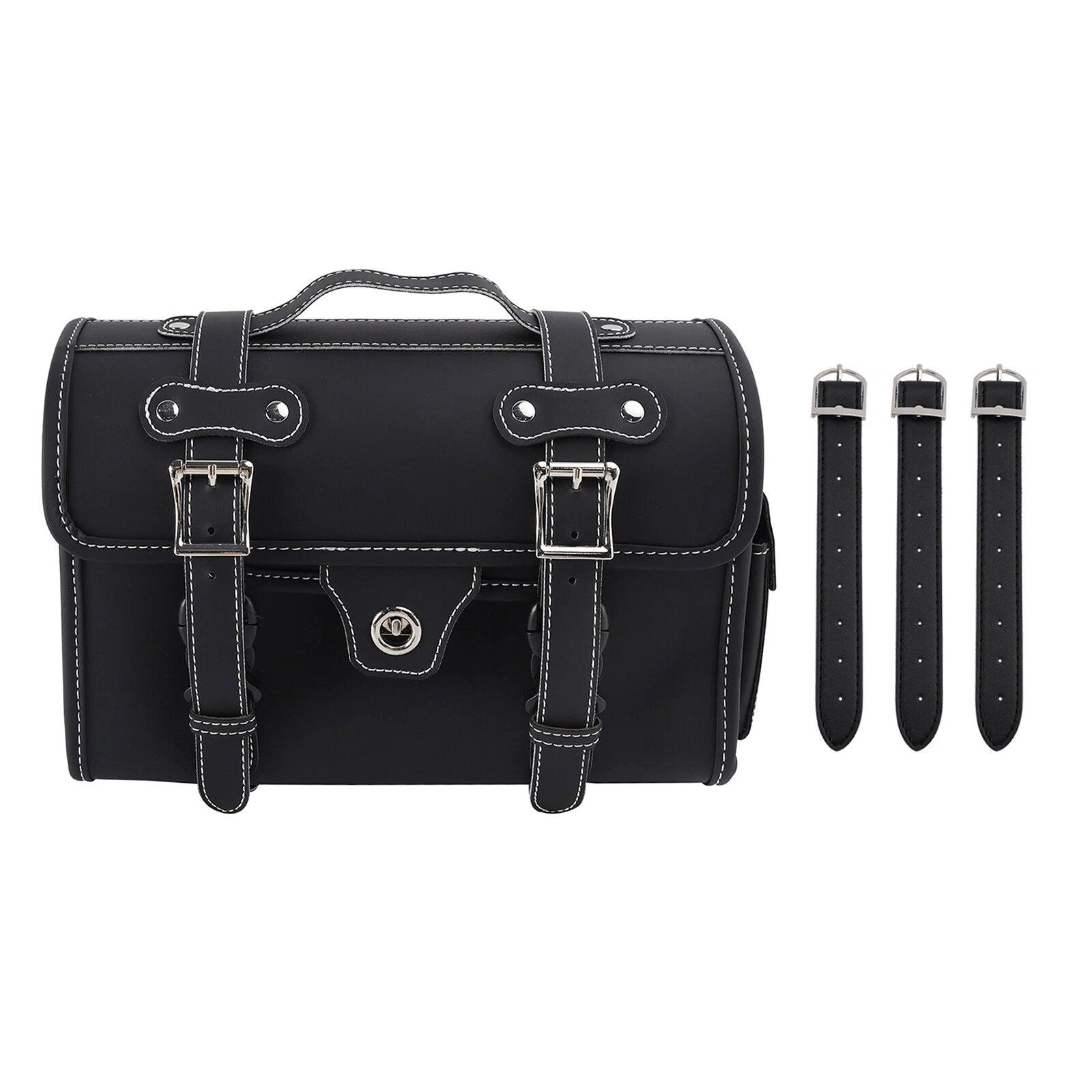 Tail Bag Pannier Luggage Pouch for Motorbike (White)