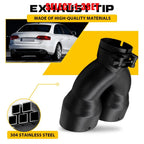 Stainless Steel Dual Pipe Exhaust Tip 2.5" In 7" Out 8.5" Long