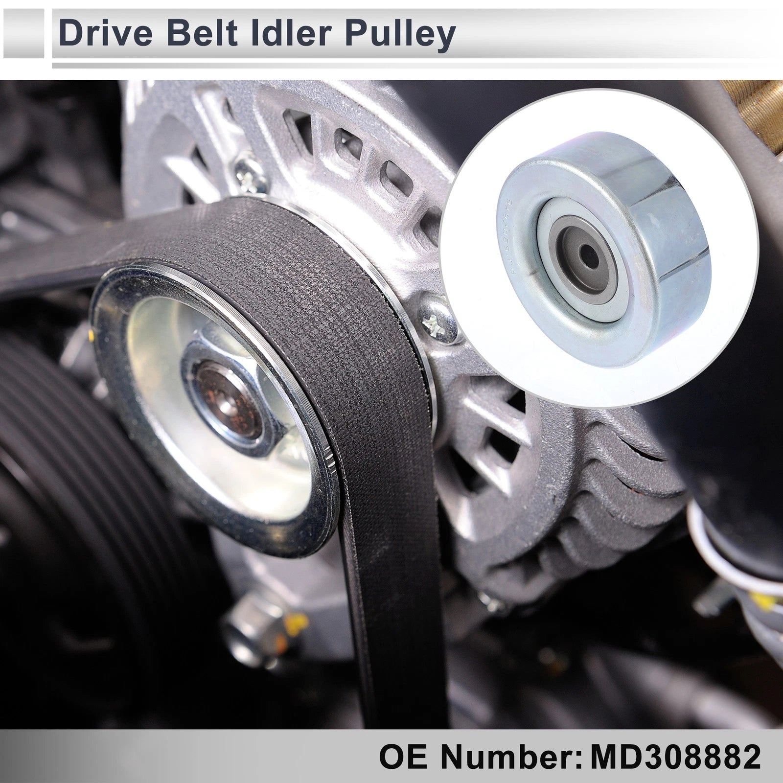 Drive Belt Idler Pulley for Hyundai Sonata (1990–1998) Kia No.MD308882 1 Pc