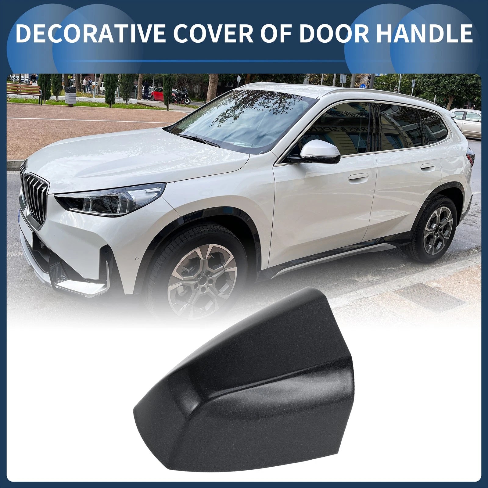 Door Handle Cover Front Left No. 51217396541 for BMW X1 (2015–2018) Black Sapphire