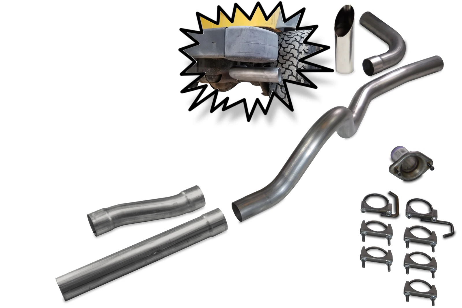 2.5" Aluminized Exhaust Kit for Jeep Wrangler TJ (2001–2006)