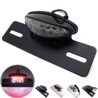 Cat Eye Tail Light License Plate Bracket for Motorcycle (Smoke Clear, Red)