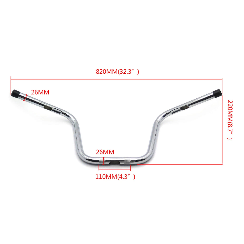 Chrome 1" Bottom Ape Hanger Handlebar for Harley Sportster Dyna