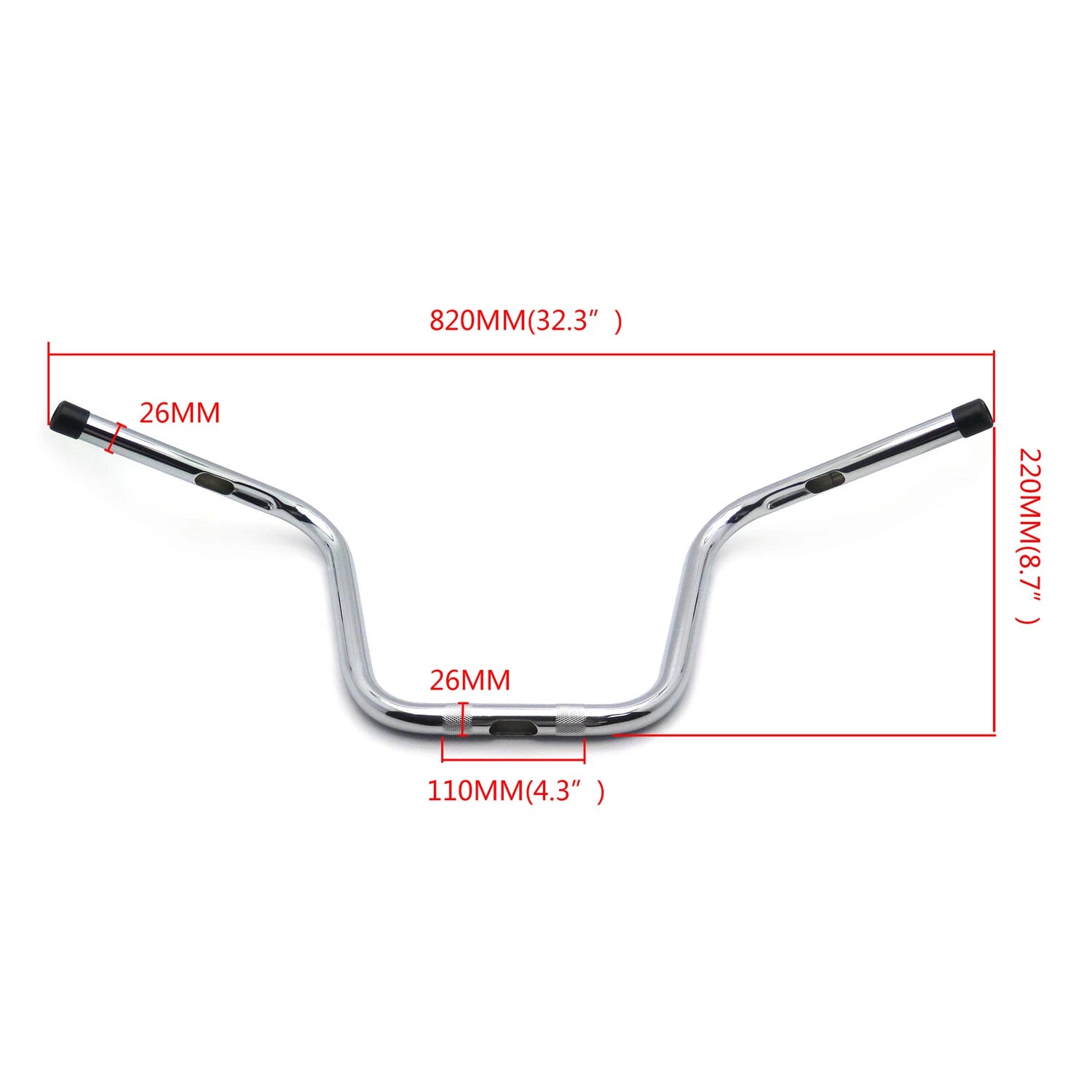 Chrome 1" Bottom Ape Hanger Handlebar for Harley Sportster Dyna
