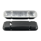 Finned Tall Black Aluminum Valve Covers for Pontiac 350 400 455