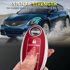 Red Soft TPU Full Seal Key Shell Case Protector Chain for Nissan Sentra Murano (2016-2020)