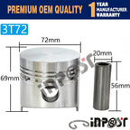 Set of 3 Piston with Ring STD for Yanmar 3T72HL (72mm)