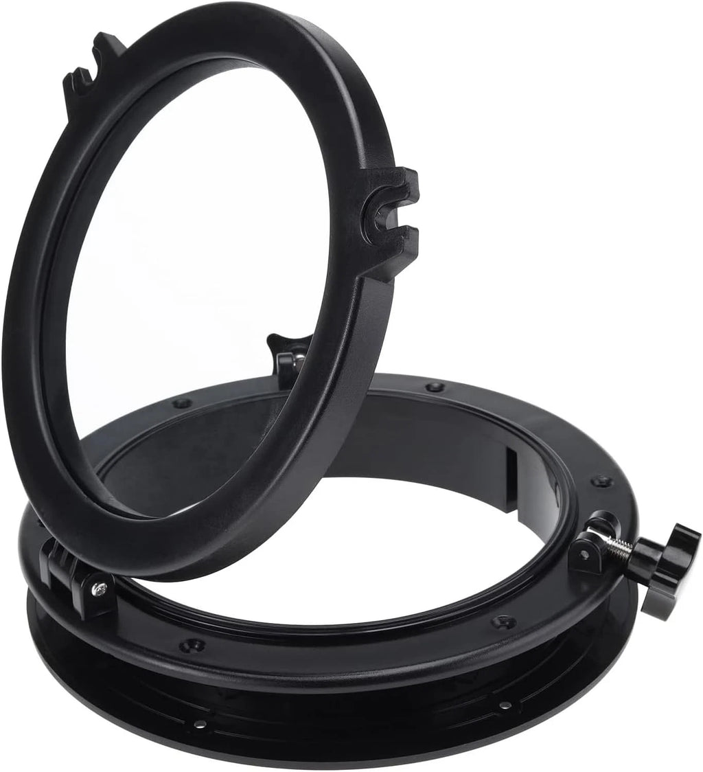 8" Round Opening Porthole Replacement Window Tempered Glass Black
