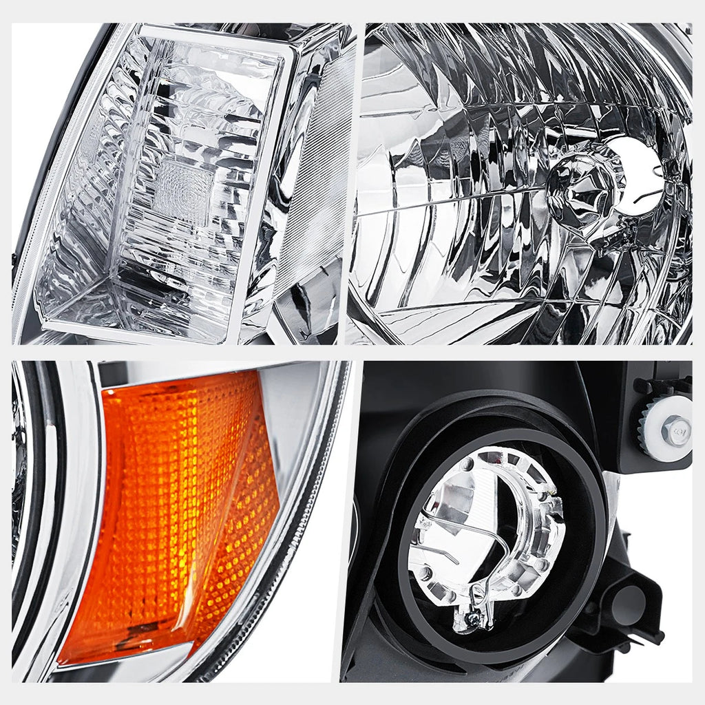 Driver Side Headlight Lamp for Toyota Tacoma (2005–2011) Chrome/Amber