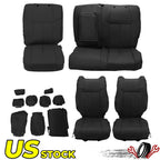 Set of 2 Black Front & Rear Seat Covers for Toyota Tundra CrewMax (2014–2021)