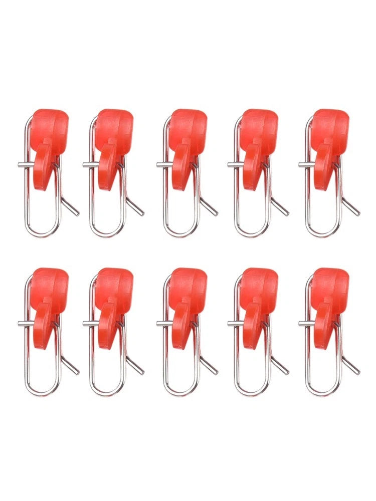 Set of 10 Stainless Steel Bait Clips for Increased Casting Distance