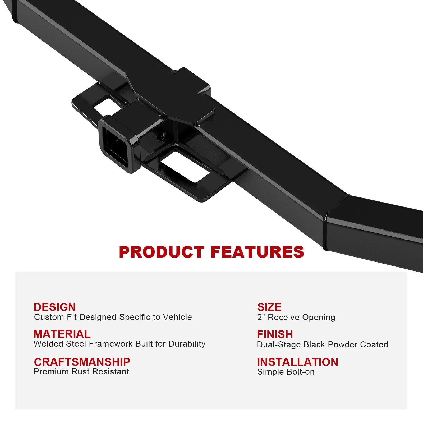 2 Inch Trailer Hitch Receiver for Toyota Highlander (2014-2019)