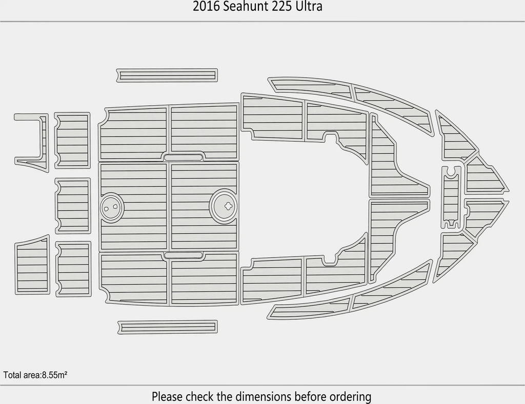 EVA Pads for Sea Hunt 225 Ultra (2016) - Cockpit Foam Floor Mat