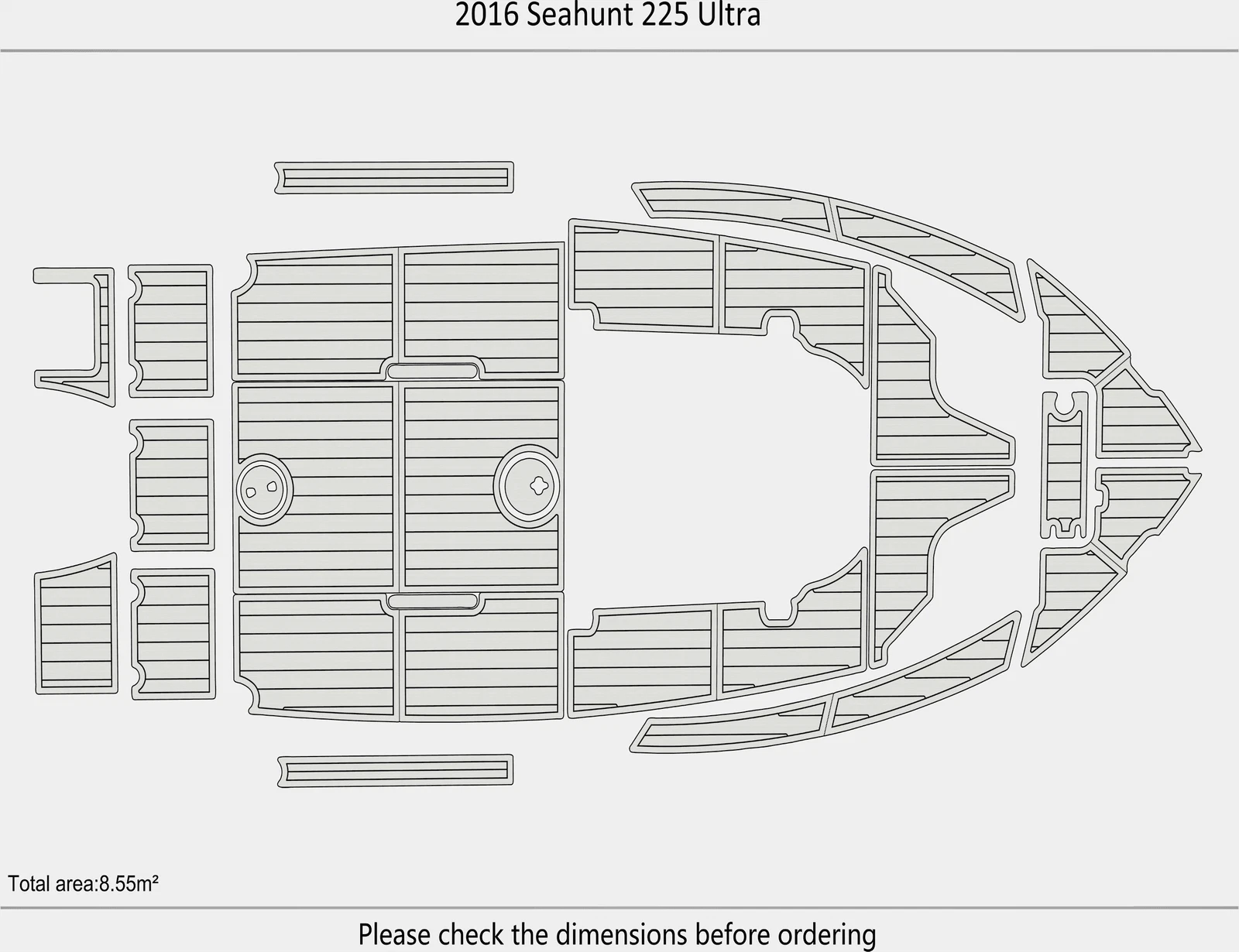 EVA Pads for Sea Hunt 225 Ultra (2016) - Cockpit Foam Floor Mat