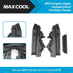 3PCS Engine Upper Compartment Partition Panels for BMW X5 X6 (2007–2013)