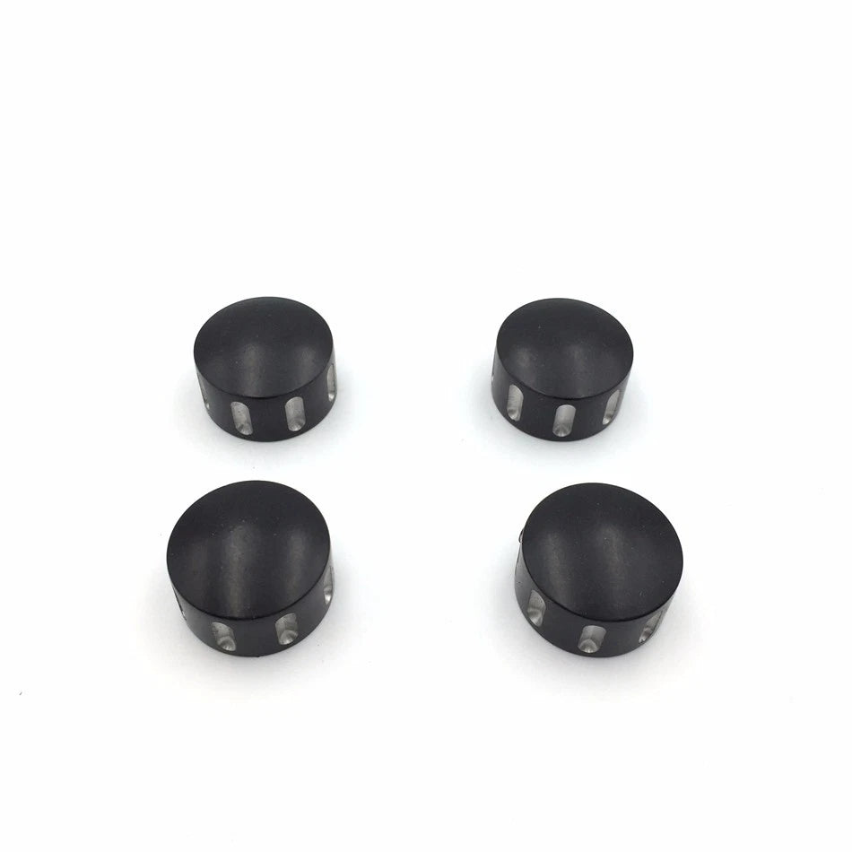 Black Grooved Bolt Toppers Caps for Harley Twin Cam Dyna Softail Road King (1999–2017)