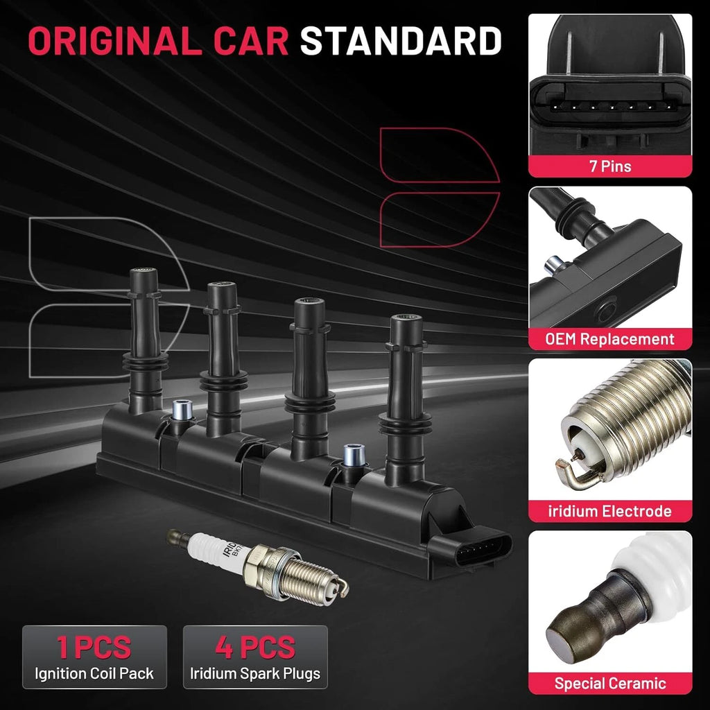 Set of 4 Ignition Coils & Spark Plugs for Buick Encore (2013–2019)
